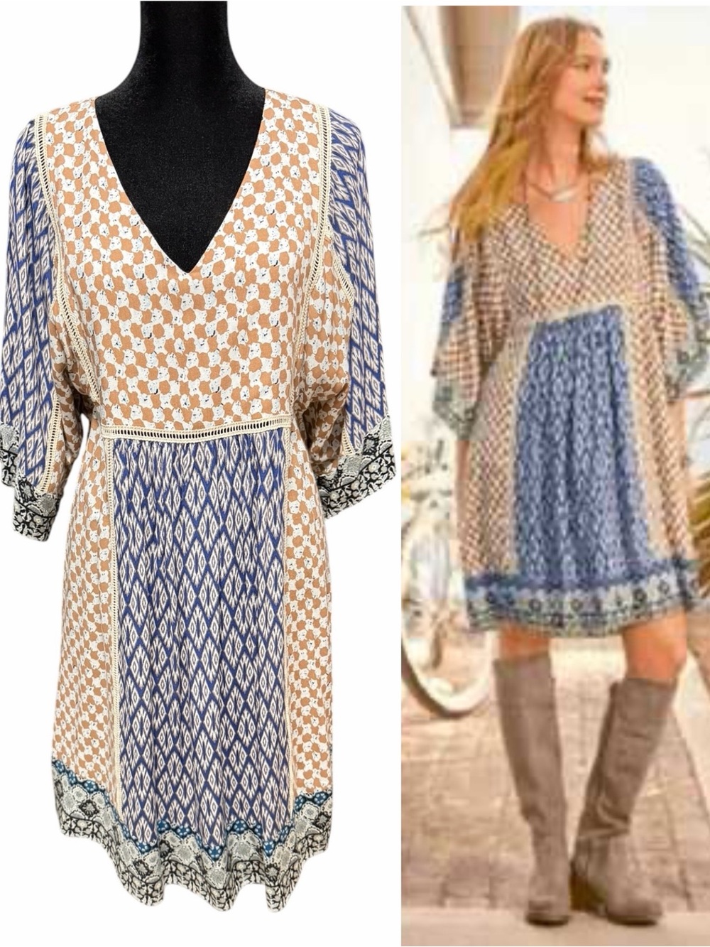 Sundance Wild Provence Dress Boho Bohemian Crunchy Festival Oversized Patchwork